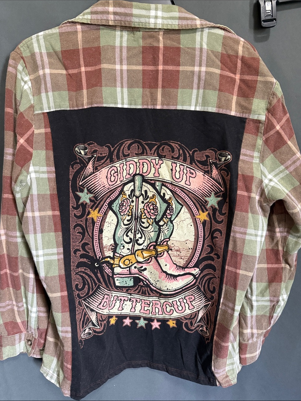 Giddy Up Buttercup Graphic Flannel Jacket